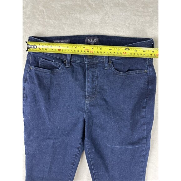 NYDJ Premium Denim Women's Blue Lift X Tuck Barbara Bootcut Jeans Size 10P Dark - Picture 5 of 9